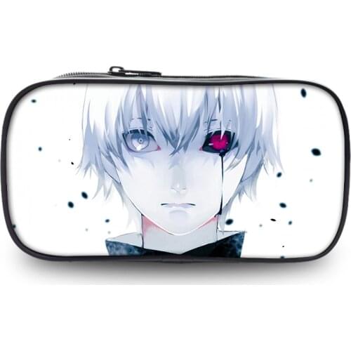 Tokyo Ghoul Kaneki Ken Anime Wallet 8 Inch Pencil Case School Supplies Stationery Storage Bag Boys Girls Gifts