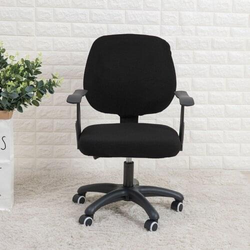 Waterpoorf Office Chair Cover Stretch Elastic Covers 2 Piece for Desk Computer Armchair Rotating Chair Slipcover Grey Black
