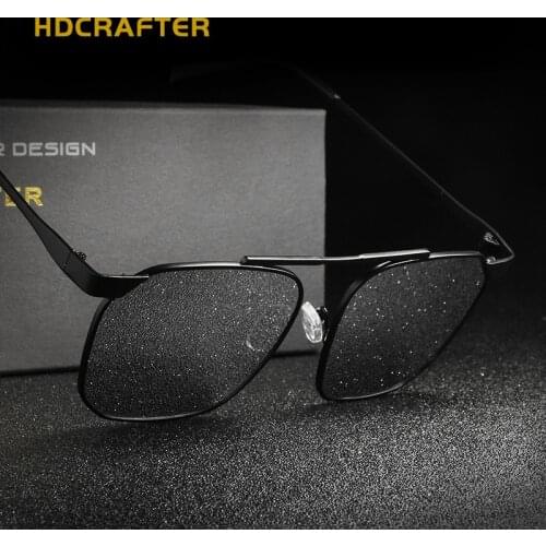 HDCRAFTER Brand Designer Unisex Square Sunglasses Men Women Polarized Man Woman Glasses Retro Oculos Fashion Eyewear With Case