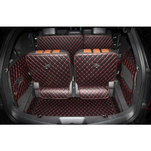Best quality! Full set car trunk mats for Ford Explorer 7 seats 2019 durable cargo liner mat boot carpets for Explorer 2018-2011