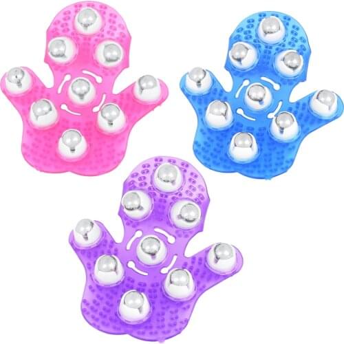 Body Massage Glove, Palm Shaped Massager Roller Ball Metal Rolling Ball Massage Body Hand Massager Beauty Massager Glove