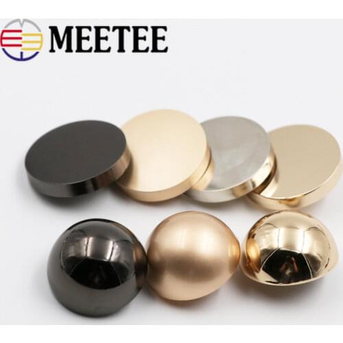 Meetee 10pcs 12-28mm Metal Flat Mushroom Buttons Coat Decor Buckle DIY Suit Shirt Clothing Craft Sewing Accessories E2-1/E3-1