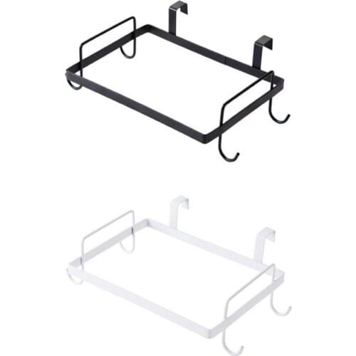 Metal Trash Rack Cupboard Door Back Hanging Trash Rack Storage Kitchen Garbage Rubbish Bag Can Holder Hanging Kitchen Storage