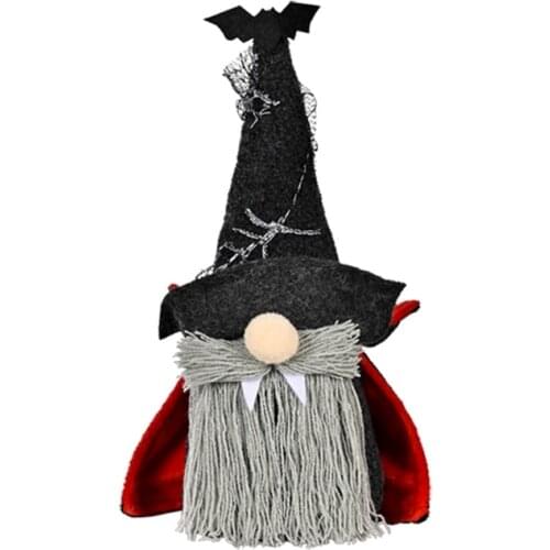 T3EC Halloween Wizard Gnome Desktop Ornaments Cute Elf Soft Doll Home Desk Craftwork Bedroom Decor Living Room Bedroom Decor