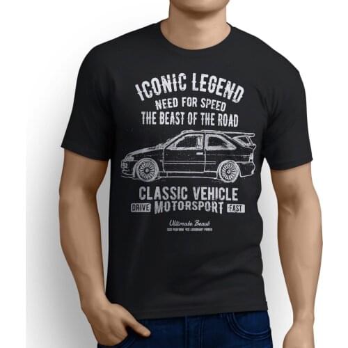 Summer New Men Cotton T-Shirt Legend AMERICAN CAR Escort Cosworth inspired Motorsports Car Art Unisex O-Neck Hipster Tshirts