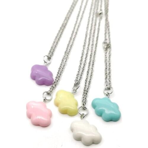 Fashion Cute 6 colors Sweet Summer Cloud Drop necklace Punk Jewelry For Cool Women Girl Friendship Gifts