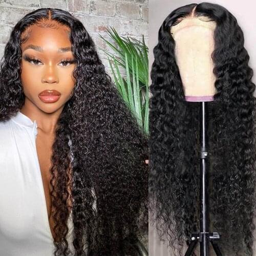 180 Density Curly Lace Front Human Hair Wigs 13x4 Frontal Wigs Deep Water Wave Wig Wet And Wavy Brazilian Hair Wigs Frontal Wig