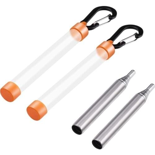 ELOS-Blow Fire Tube Tool Camping Hiking Stainless Steel Outdoor With Hooks Portable Emergency Picnic Retractable Pipe Cooking
