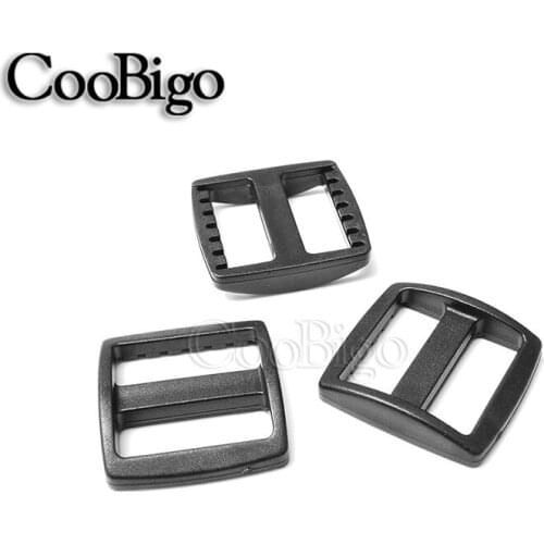 50pcs Slider Tri Glide Adjust Buckle Plastic Black For Belt Backpack Straps Dogs Collar Webbing DIY Accessories 25mm