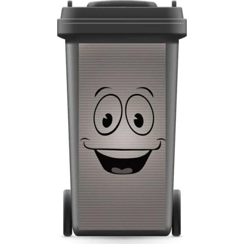 DIY Creative 3D Rubbish Bin Sticker Cartoon Smile Art Wall Mural Wall Print Decal Removable self adhesive Kitchen Accessories