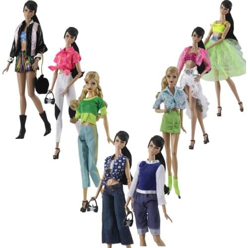 1/6 BJD Doll Clothes Set Handbag Shirt Coat Pants Skirt Dress For Barbie Accessories 1:6 Doll Outfits Kids & Baby Playhouse Toy