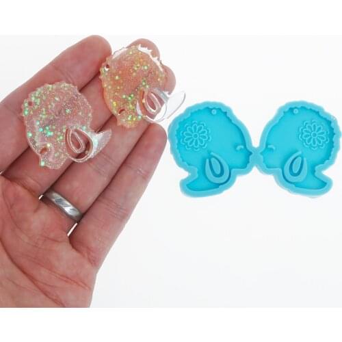 Blue Silicone Earring Mold Beautiful Lady Earring Stud DIY Resin Earrings 10369752