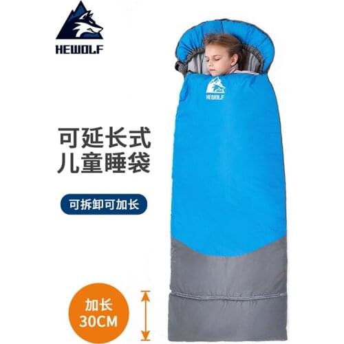 Hewolf Outdoor Camping Children Sleeping Bag Indoor Anti-Kick Quilt All Seasons-Season Thick Warm Cold-Proof Can Add Large Space