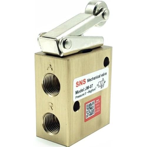 SNS JM-07 Mechanical Valve 1/4'' Rolling-wheel Type Pneumatic Control Valve 2/3 Way Normal Closed
