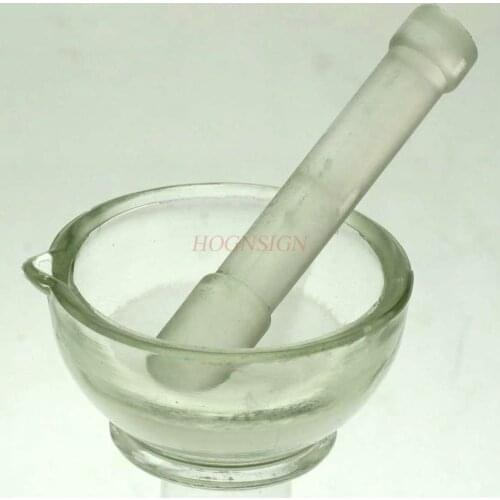 Glass mortar 60mm Chinese traditional medicine grinding bowl mortar mashing chemical instrument experimental consumables