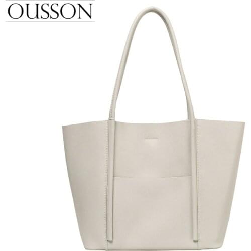 OUSSON 2021 New Design Leather Large Capacity Bucket Bag Fashion Messenger Bag Multifunctional Tote Bag For Women