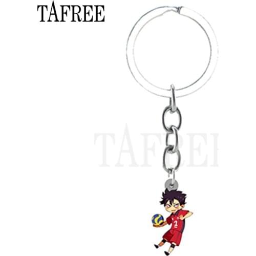 TAFREE Vintage Anime Volley Ball Boys Resin Key Holder Cute Design Keychain Crafts Jewelry For Sport Boyfriend