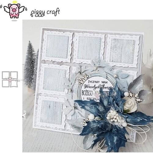Piggy Craft metal cutting dies cut die mold 4Pcs Irregular square frame Scrapbook paper craft knife mould blade punch stencils