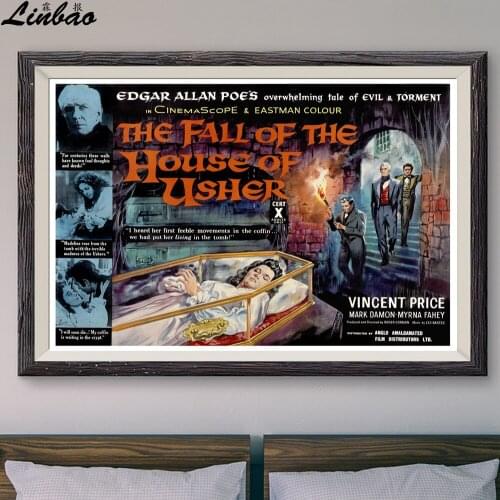 V312 1960 The Fall of the House of Usher! Vintage Classic Movie Print Silk Poster Home Deco Wall Art Gift