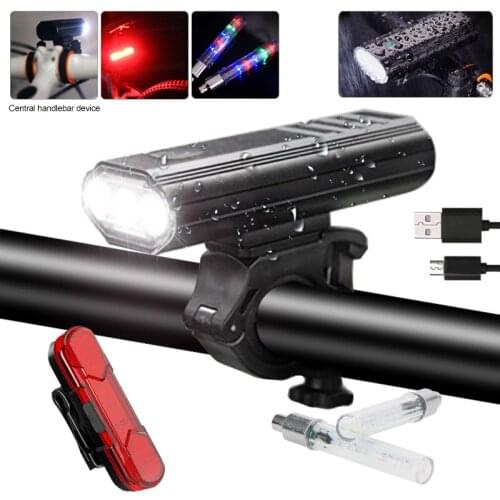 Bicycle Light Front Back Night USB Rechargeable Flashlight Bike Headlight Mount Holder Road Bike Latern Lamp Accessories