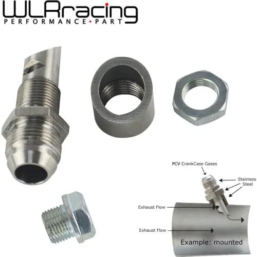 WLR RACING - Stainless Steel Exhaust Vacuum Kit Catch Can Vent E-VAC Scavenger Kit includes T304 SS E-VAC fitting