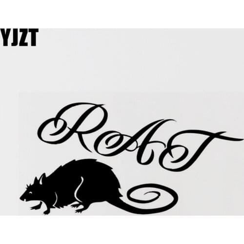 YJZT 15CM×7.4CM Interesting Animal Rat Vinyl Decal Car Sticker Black/Silver Car-styling 8C-0617