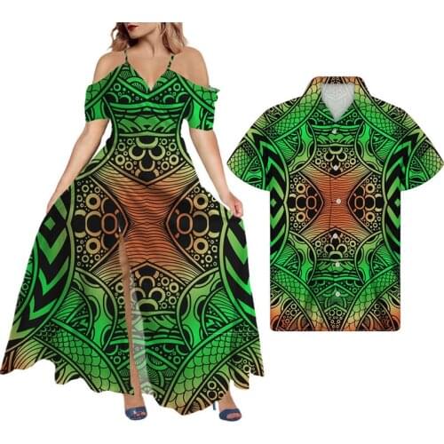 Hycool African Tribal Snake Totem Print Women Sexy V Neck Off Shoulder Dress Plus Size Beach Maxi Sling Dresses Match Men Shirts