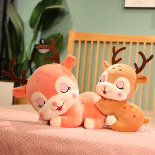 1pc 20/30/40CM Lovely Dream Fawn Plush Toy Soft Stuffed Cartoon Animal Deer Doll Sleep Pillow For Children Baby Birthday Gifts