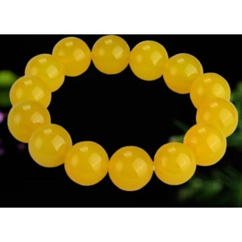 12mm Nature Golden agate Bangle chalcedony Mala Bead bracelet Amulet Apotropaion