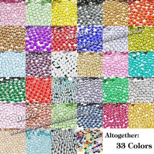 2.0/3.0/4.0/5.0/6.0mm Flat Back Resin Non Hotfix Rhinestones 10000pcs-Wholesale, For Clothes Nails 3D Art Decoration