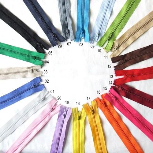 20 pcs 20Color 3# Nylon Coil Zippers for DIY bag Pants dress Tailor Sewing Craft Garment Accessories mix Colorful sewing zipper