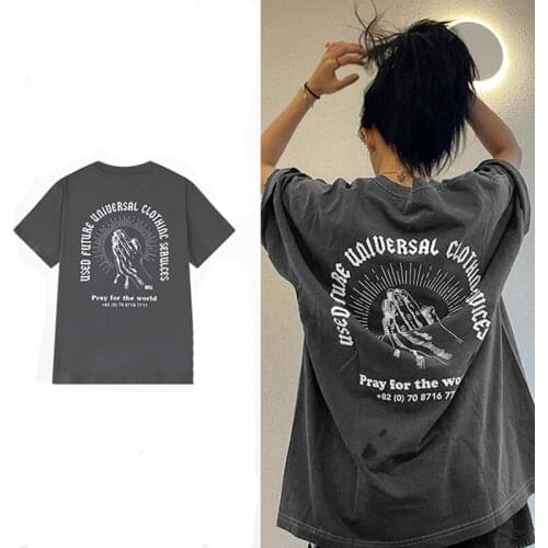 2021 Summer New Cotton Gothic Print T Shirt Women/Men Unisex Causal O-neck T-shirt Male High Quality Classic Tops Streetwear