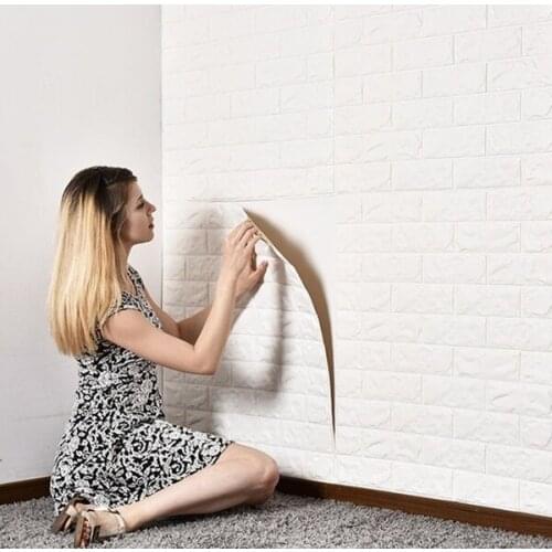 DIY 3D Foam Brick Wallpaper Waterproof Anti-collision Wall Stickers Fashion Home Decor Wallpaper for Bedroom Living Room TV Bac