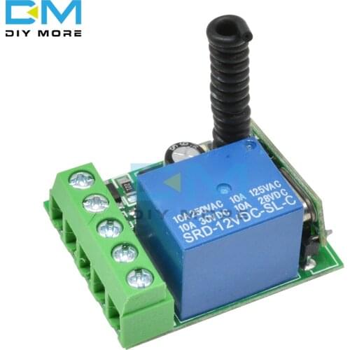 433MHz 315MHz Wireless Relay Switch Module DC 12V 1 Channel RF Remote Control Switch Heterodyne Receiver Module
