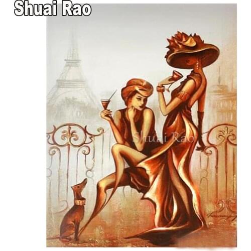 5D DIY Diamond Painting Golden Hat Woman,Full Square Round Drill Mosaic Sexy Lady Diamond Embroidery Girl Decoration Home