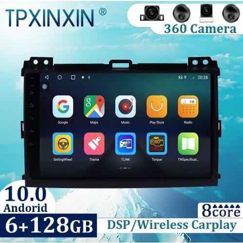 6+128GB For Toyota Prado 2004-2009 Android 10 Carplay Radio Player Car GPS Navigation Head Unit Car Radio with Screen