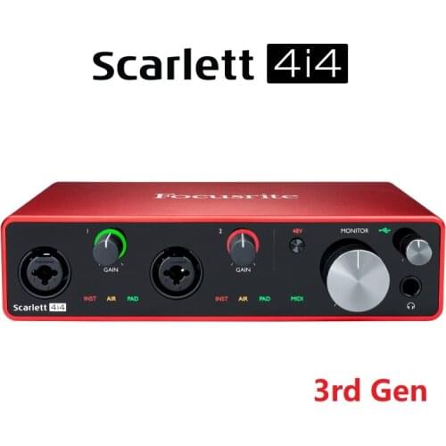 Original Focusrite Scarlett 4i4 3rd Generation Audio Interface 4 In/4 Out 24-bit/192kHz AD-DA Converter USB Recording Sound Card