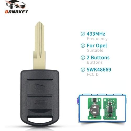 Dandkey 2 Buttons 5WK48669 Remote Car Key 433Mhz ID40 Chip HU46/HU100/YM28 Blade For Opel Corsa C Meriva Tigra Combo Astra Combo