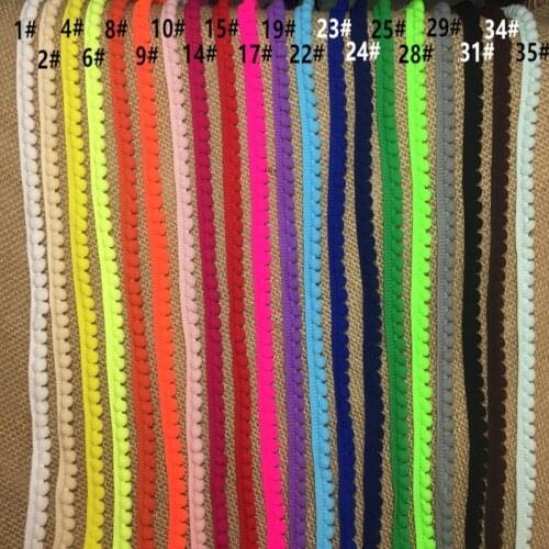 Cheap Pompom Lace Trim 20color Pom Pom Trim Ball Ribbon 11mm Wide Tassel Lace Ribbon DIY Hair Accessories Fringe Sewing Z1025