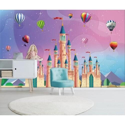 Kids Bedroom Wallpaper Luxury Hot Air Balloon Castle Mural 3D HD Wall Papers Roll Contact Paper Extra Large Print Wallpapers