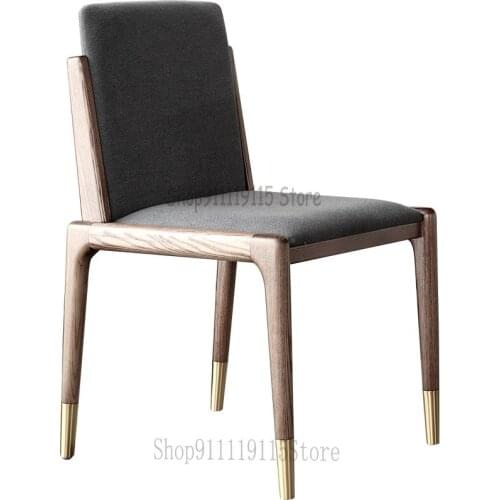 Imported Pewter Solid Wood Dining Chair From North America Simple Dining Room Table Chair Combination Nordic Study Back Chair