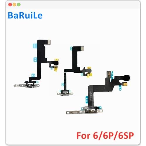BaRuiLe 20pcs Power Switch On / Off Button Flex Cable For iPhone 6 6S Plus 6SP Proximity Light Sensor Ribbon With Metal Bracket