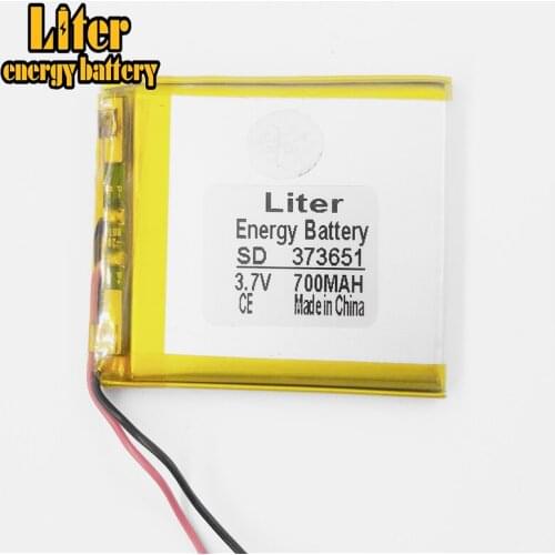 373651 3.7V 700mAh Lithium Polymer Li-Po li ion Rechargeable Battery cells For Mp3 MP4 MP5 GPS mobile bluetooth