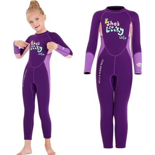 Youth Children Full Body Wetsuit 2.5mm Neoprene Diving Suit One Piece Thermal Jumpsuit Surfing Beach Swimming Suit Swimwear