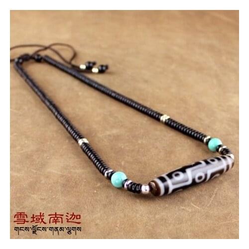 Natural Stone Men and Womens Choker Necklace Nine eyes Dzi Beads Great Quality Free Shipping