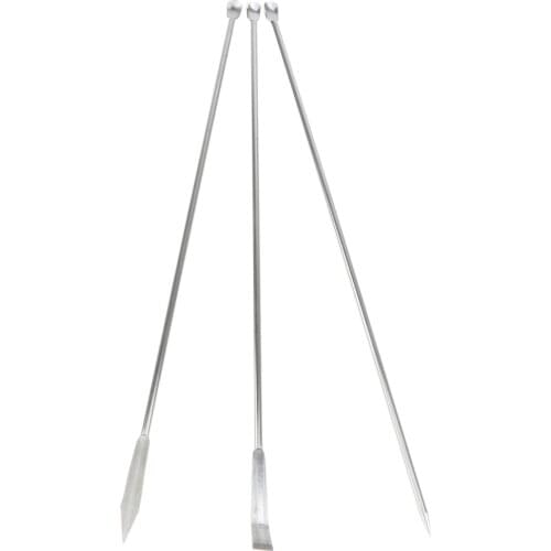 Set of 3 Stainless Steel Micro Lab Scoop Reagent Lab Sampling Spoon Mixing