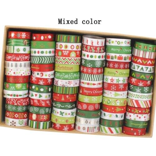 Random Merry Christmas set 12 style 9MM red,white,green,mixed random 12 yards printed grosgrain/satin ribbons