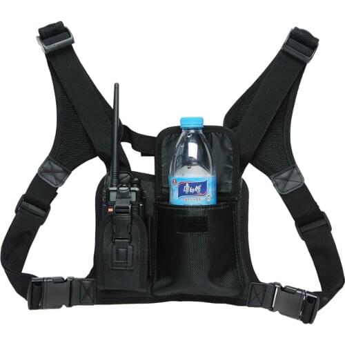 ABBREE Harness chest Front Pack Pouch Holster Carry bag for Baofeng UV-5R UV-82 UV-9R Plus BF-888S TYT Motorola Walkie Talkie