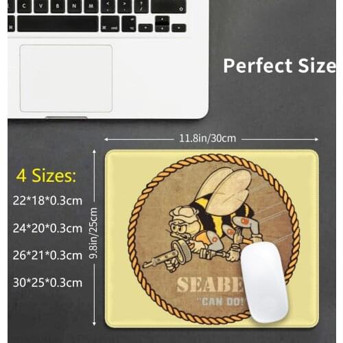 Seabees Ww2 Patch Mouse Pad DIY Print Seabees Ww2 Patch Bees Skull Bomber Number 7 Usa Airforce Boeing