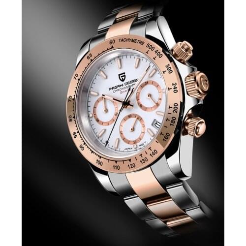 New PAGANI DESIGN VK63 Movement mens Watches quartz watch men chronograph business Waterproof wristwatch men Relogio Masculino